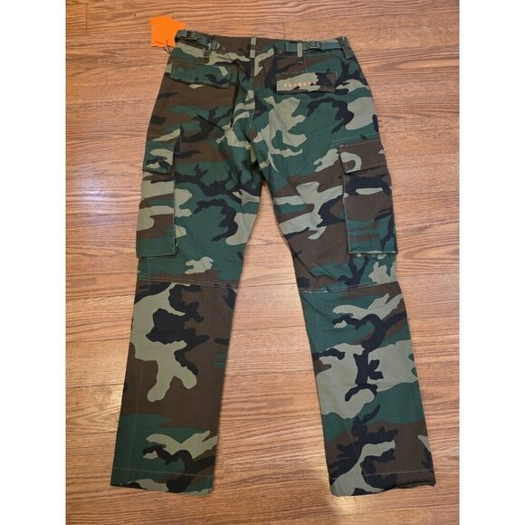 YoungLA Cargo Pants Mens Sz M Camo Military Green Ripstop Tactical #602 NWT - Picture 12 of 14